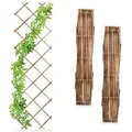 Relaxdays Ausziehbares Rankgitter Holz 3er Set Braun,Hellbraun