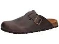 Lico Herren Pantolette Bioline Clog Leather, Dunkelbraun, 47 EU