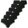 Schiesser String Damen String 6er Pack Baumwolle (Packung, 6er Pack) schwarz XL