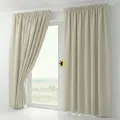 BEAUTEX 2er Set Kräuselband Verdunkelungsvorhang mit U-Band, Gardinen abdunkelnd und Blickdicht (B=140 cm, H=175 cm, Creme)