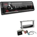 Kenwood KMM-BT209 1-DIN Autoradio Bluetooth USB AUX-In Short Body mit Einbauset für Ford Galaxy Facelift silber mit Canbus