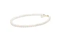 Gaura Pearls Perlenkette weiß, rund, 9 mm, 50-53 cm, 585 Gelbgold plattiert