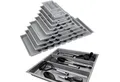 SO-TECH® Besteckeinsatz Orga-Box 2 silbergrau Canvas Leinwand Struktur für Nobilia, Mehrzweckeinsatz 509 mm Breite, Silbergrau