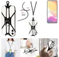 K-S-Trade Handyhülle für Cubot Note 21, 3in1 Handykette Handyband Handykordel Halsband Smartphone-Ring
