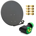PremiumX 4K Satellitenanlage für 4 Teilnehmer direkt 4 Receiver o. Fernseher