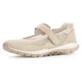 rollingsoft Riemchenballerina, Klettschuh, Freizeitschuh, Komfortschuh mit Lochmuster beige 41 EU