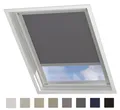 DTCH® Dachfenster verdunkelungsrollo für Velux MK10 hellgrau mit Führungsschiene, rollo für dachfenster, verdunkelungsrollo dachfenster