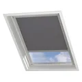 DTCH® Dachfenster verdunkelungsrollo für VELUX MK10 hellgrau mit Führungsschiene, dachfenster Rollo, dachfenster verdunkelung, Rollo für dachfenster