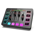 FIFINE Gaming Audio Mixer für PC, RGB Soundkarte für XLR Mikrofon, Audio Interface für Streaming Musiker, Mischpult für Gamer Creators Live YouTube, Individuelle Steuerung, Voice Changer