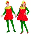 "ERDBEERE" Kleid Kopfschmuck Erdbeerkostüm Kostüm Obst Verkleidung Onesize neu