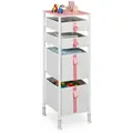 Relaxdays Kinder-Kommode, Mehrfarbig, Metall, Textil, Holzwerkstoff, 36x109.5x40.5 cm, Babymöbel, Kinderkommoden