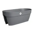 elho Vibia Campana Flower Bridge 60 - Blumenkasten Balkon mit Halterung - 100% recyceltes Plastik - L 59 x B 26 x H 22 cm - Schwarz/Anthracite
