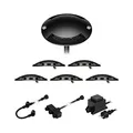 ledscom.de LED Boden-Aufbau-Leuchte Bunda, 2-flammig, schwarz für außen, befahrbar, warm-weiß, 6er Set