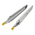 1 Paar SOTECH Schwerlastauszüge KV2-200-H76-L1250-LC 1270 mm mit Lock-in/out Einrastfunktion gelb Schwerlast-Vollauszug belastbar bis 200 Kg