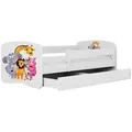 Kocot Kids Kinderbett Babydreams Zoo mit Schublade 140x70 cm ohne Matratze in weiß - Weiß