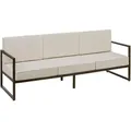 tectake Garten-Loungesofa, Braun, Beige, Kunststoff, 210x85x78 cm, Loungemöbel, Outdoorsofas