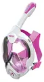 Seac Magica, Schnorchelmaske Vollgesichtsmaske Anti-Beschlag System mit einem weichen Maskenkörper, Dry Top Schnorchel mit Auslassventil, weiß/rosa, S/M