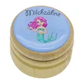 GICO Milchzahndose, Zahndose Milchzähne Bilderdose mit diversen Motiven aus Holz für Jungen und Mädchen mit Drehverschluss 44 mm (Meerjungfrau)