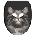SANILO® WC-Sitz mit Absenkautomatik und Schnellverschluss Cool Cat, Toilettendeckel direkt vom Hersteller, Klodeckel, Klobrille, WC Deckel, WC Brille