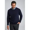 JP1880 Rundhalspullover Pullover runder Ausschnitt JP1880-Stick Baumwolle blau LT
