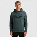 PME LEGEND Kapuzensweatshirt Hooded soft terry with logo mit Logo Print blau XL (54)