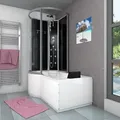 Kombination Badewanne Dusche K50-R30-EC Duschtempel 100x170 cm - Schwarz