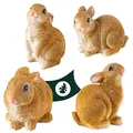 VERDOBA Gartenfiguren Häschen im 4er Set - Garten Deko aus Kunstharz, wetterfest - Deko Tier Figur für den Garten - Vier Kaninchen aus Polyresin für außen