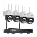 ZOSI 3MP Überwachungskamera Set WLAN Aussen, 4X Pan/Tilt IP Dome Kamera 355°/140° Schwenkbar, 2-Wege-Audio, Personenerkennung, Spotlight Alarm, ohne Festplatte