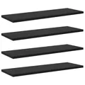 vidaXL Regalbrett 4 pcs Schwarz 60 x 20 x 1,5 cm Holzwerkstoff, Moderner Bücherregal, rechteckige Ablage für’s Wohnzimmer, funktional und stylisch mit klaren Linien