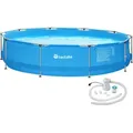 tectake Swimming, Blau, Kunststoff, Rund, 360x76x360 cm, Freizeit, Pools und Wasserspaß, Pools