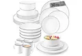 SÄNGER Tafelservice Marlo Geschirrset (30-tlg), 6 Personen, Porzellan, Black Rim, Weiß mit schwarzen Akzenten, Premium Collection