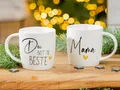 Gilde Tasse/Becher "Mama" Knochenporzellan Weiß Schwarz Gold Spruch