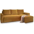 Masseno Ecksofa, Gelb, Kunststoff, 3-Sitzer, L-Form, seitenverkehrt montierbar,L-Form, 232x140 cm, Wohnzimmer, Sofas & Couches, Wohnlandschaften, Ecksofas
