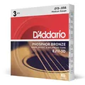 D'Addario EJ17-3D Phosphorbronze-Saiten für Akustikgitarren, Medium, 13-56, 3 Sets