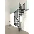 Minka Spindeltreppe Rondo Smart 37 - 305,5cm Geschosshöhe Schwarz 120cm Durchmesser