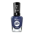 Sally Hansen Miracle Gel Nagellack ohne künstliches UV-Licht Midnight Mod, indigoblau, mit intensiv glänzendem Gel-Finish, Nr. 445, (1 x 14,7 ml)