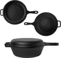 osoltus "osoltus Kombi Topf  2 in 1 aus Gusseisen 26cm Bräter & Bratpfanne als Deckel"