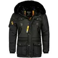 Geographical Norway warme Herren Winter Jacke Parka Outdoor ACORE Steppjacke Anorak Winter Jacke Wintermantel Mantel - Schwarz - S