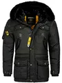 Geographical Norway warme Herren Winter Jacke Parka Outdoor ACORE Luxus SKI Anorak Winter Jacke Wintermantel Mantel, Farbe:Schwarz, Größe:S