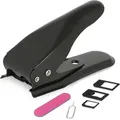 Wicked Chili Dual Simkarten Stanzer 4 in 1, Sim Karten Stanze mit Adapter Set (Nano, Micro, Standard, Pin Nadel, Feile) Cutter Schneidegerät für ... - Schwarz