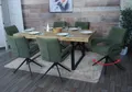 6er-Set Esszimmerstuhl HWC-O78, Küchenstuhl, drehbar Auto-Return, Stoff/Textil Chenille (310g/m²) grün