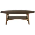 Ovaler Couchtisch in dunklem Holz L120 cm HANAE
