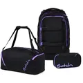 Satch Pack Purple Phantom Schulrucksack Set 3tlg. - Schwarz