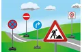 JAMARA 460293 - Traffic-Set-Grand B-5 Verkehrsschilder: 30 Zone, Rechtsabbieger, Einfahrtsverbot, absolutes Halteverbot, Achtung Baustelle, leichte Montage durch Zusammensteckbare Elemente