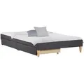 Homestyle4u Polsterbett 90x200 mit Lattenrost Matratze und Bettkästen in Grau 2632