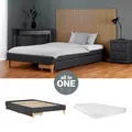 Bett 90x200 Matratze 2 Schubladen Lattenrost Polsterbett Bettkasten Homestyle4u