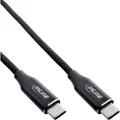 InLine MAGNETIC USB-C Ladekabel, magnetisches Kabel, magnetischer Mantel, USB-C auf USB-C Kabel, 100W (5A), Schnellladekabel, Nylon-Gewebemantel, Strom- und Datenübertragung, schwarz, 1m, 35881