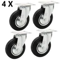 4 x Vollgummi Lenkrolle Transportrolle Schwerlastrolle Rolle Ø 125 mm Lenk-Lenk