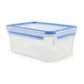 EMSA Clip & Close Frischhaltedose, rechteckig, 3,7 L, mit Deckel, Aufbewahrungsbox, 100 Prozent dicht, spülmaschinen-, gefrier-, mikrowellenfest, Transparent, Blau, Made in Germany, 508546