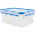 Emsa CLIP + CLOSE Frischhaltedose 3,7 Liter (transparent/blau, rechteckig,